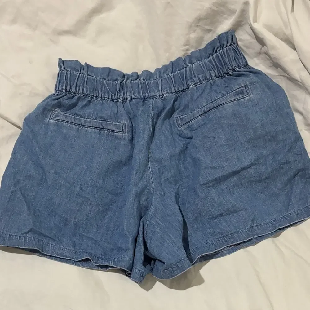 Janie & Jack 8 Blue Denim Shorts 💯cotton elastic waist pullon style euc pockets